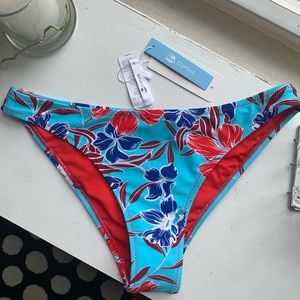 NWT Cupshe Floral Print Bikini Bottoms Size Small